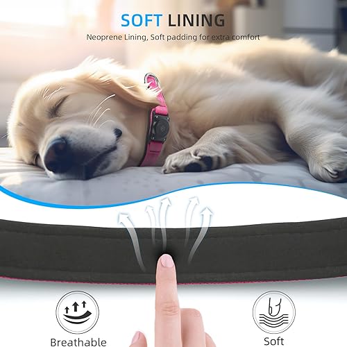 Miniatura 25 de Collar de perro reflectante AirTag – Collar de perro 100% impermeable con soporte AirTag Extra duradero, suave acolchado AirTag collares de perro