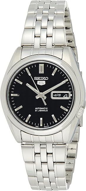 Seiko Men's SNK361 Stainless Steel Analog with Black Dial Watch