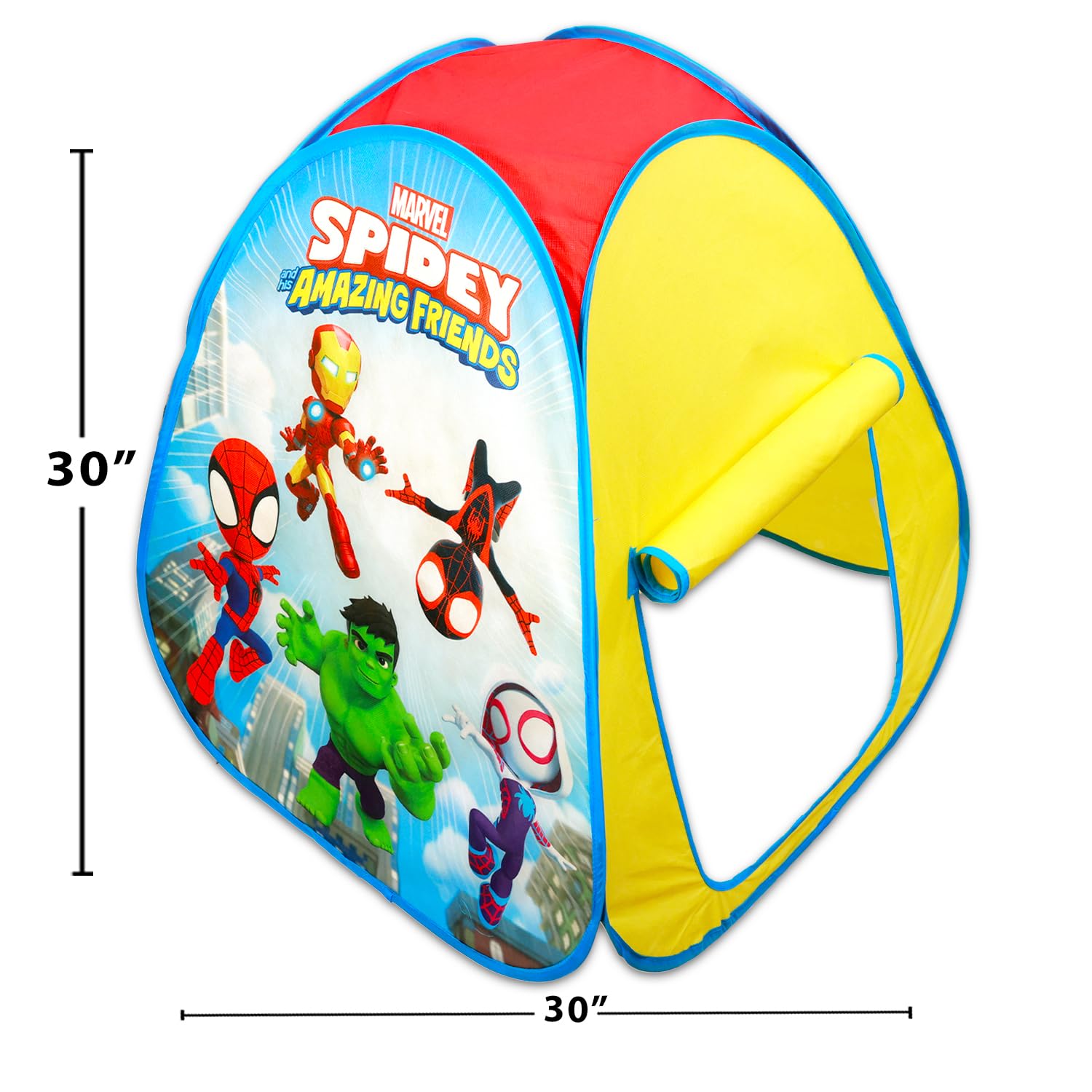 Spidey and Friends Pop Up Tent - Bundle with Marvel Play Tent Plus Stickers, More