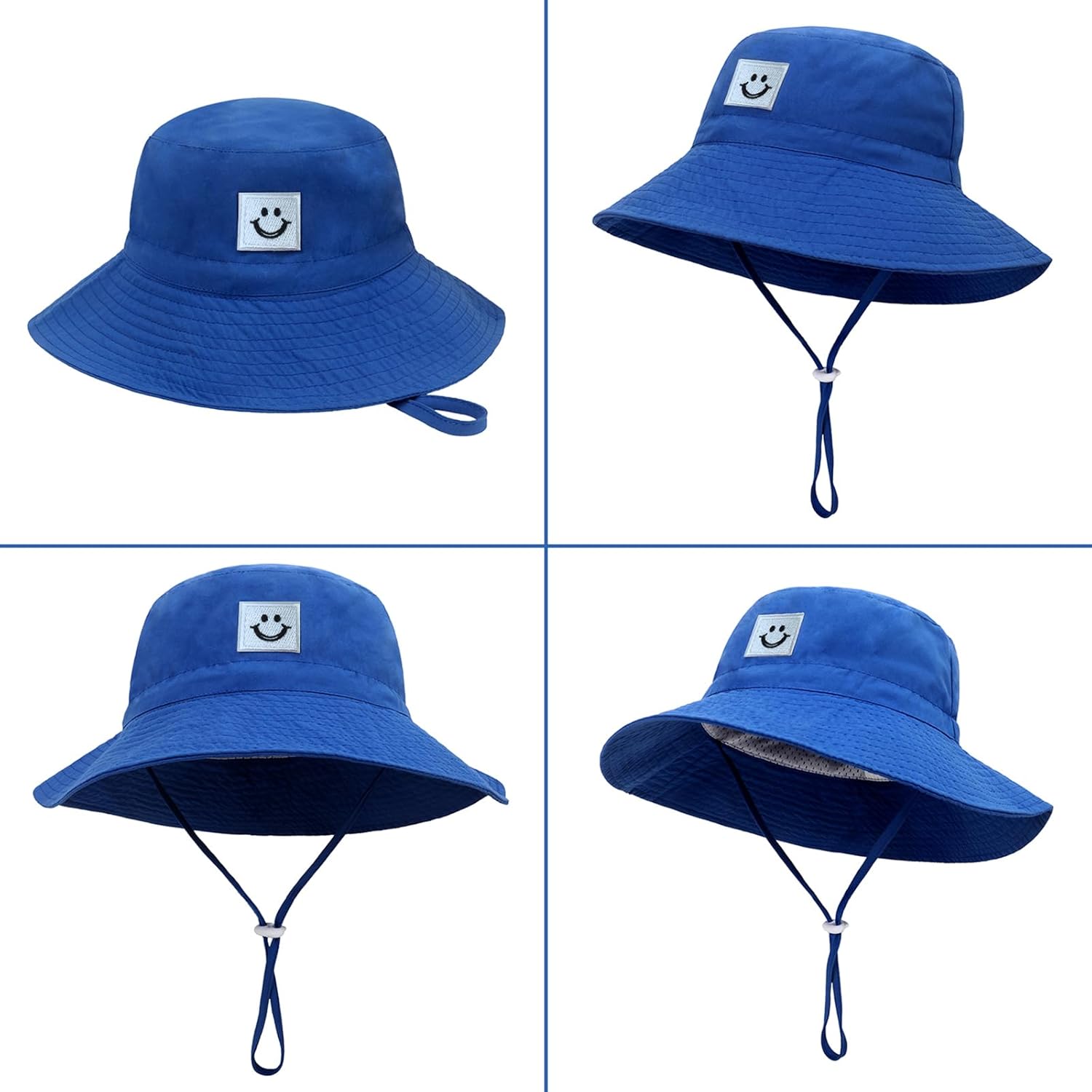 Baby Sun Hat Smile Face Beach Hat Toddler Bucket Hat for Baby Boys and Girls, UPF 50+ Toddler Kids Wide Brim Sun Hats Cap - Image 4