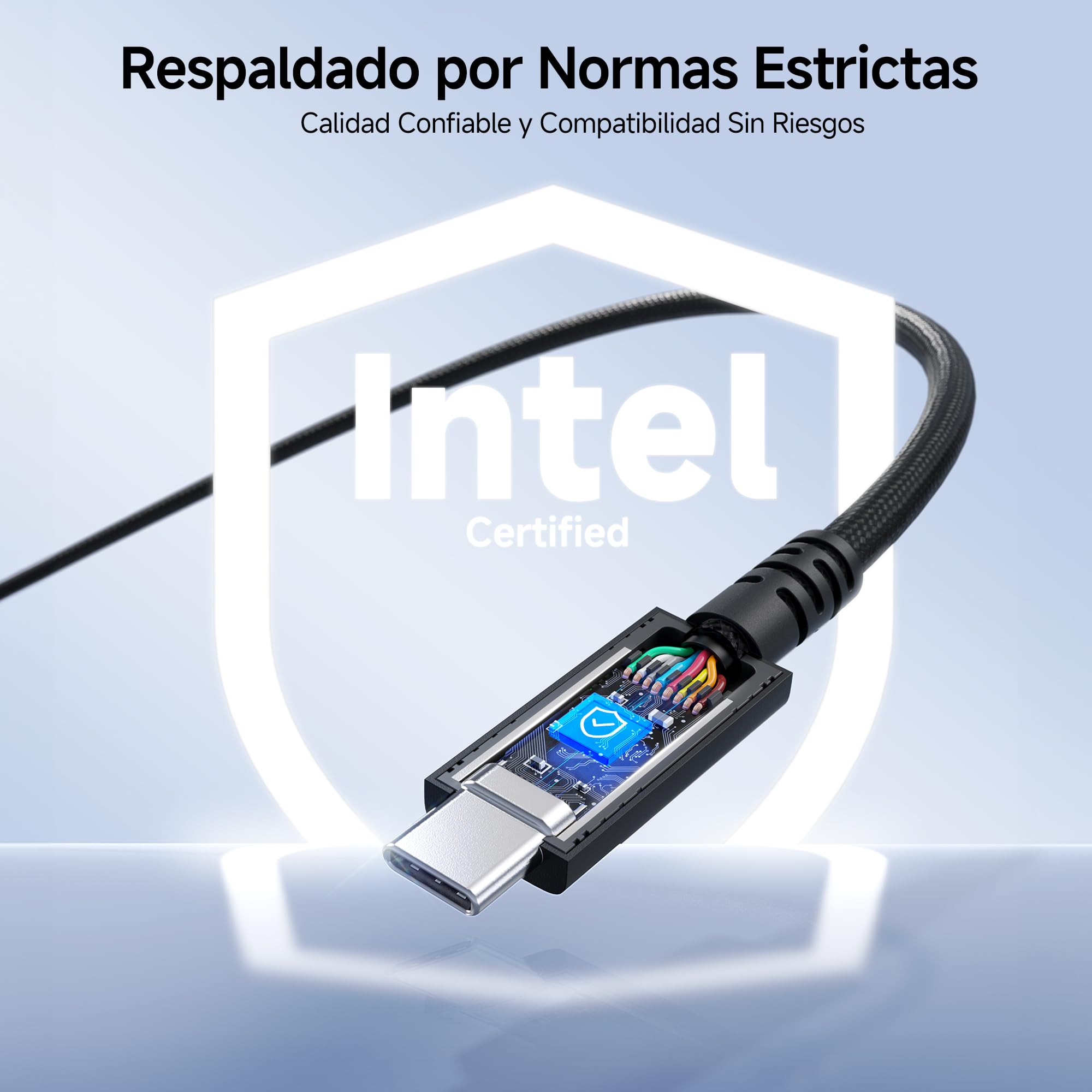 Cable Matters [Certificado por Intel] Cable Thunderbolt 5 Activo 80Gbps 2 m, hasta 120Gbps Bandwidth Boost, carga 240W, vídeo 8K, compatible Thunderbolt 4/3, USB4 y USB C