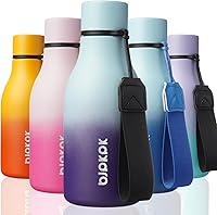 Vista 68 de BJPKPK Botellas de agua aisladas, botella de agua de metal de acero inoxidable de 18 onzas con correa, termo a prueba de fugas sin BPA, tazas