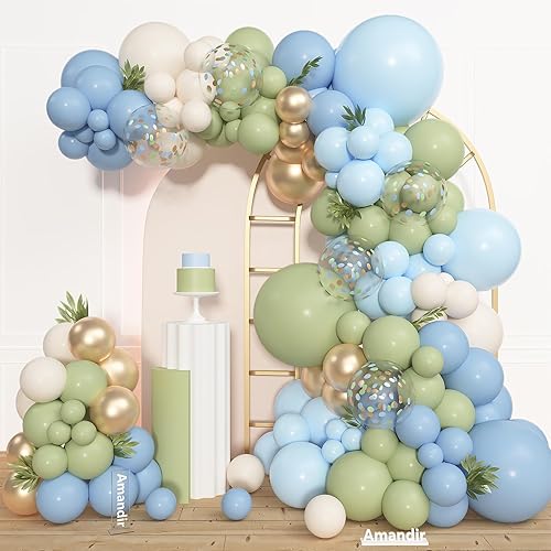 Miniatura 10 de Amandir Kit de arco de guirnalda de globos de oro rosa, 153 piezas, diferentes tamaños de 18, 12, 10, 5 pulgadas, globos metálicos de confeti de