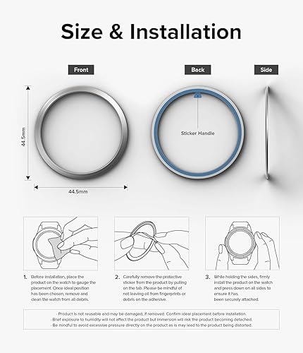 Miniatura 9 de Ringke Estilo de bisel elegante marco de acero inoxidable compatible con funda Samsung Galaxy Watch 6 (1.732 pulgadas), protector antiarañazos