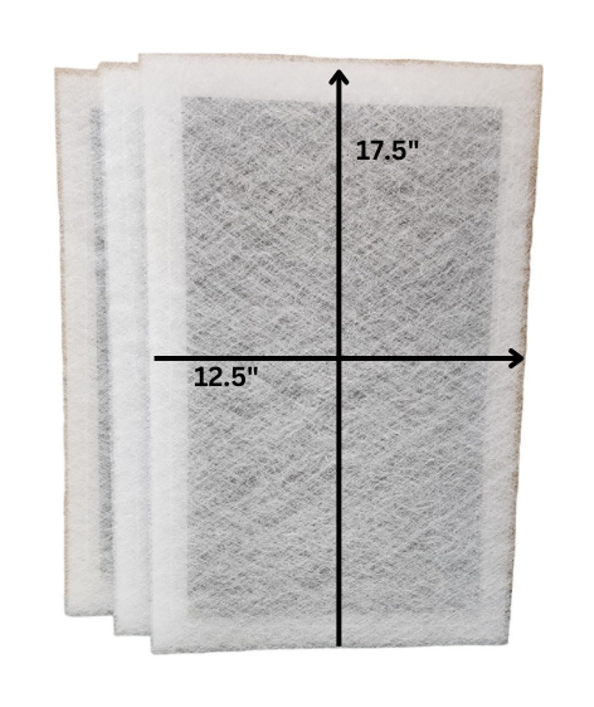 Dynamic Air Cleaner Replacement Compatible Filter 14x20 (3 Pack) White MAde in USA - Actual filter size 12.5 x 17.5