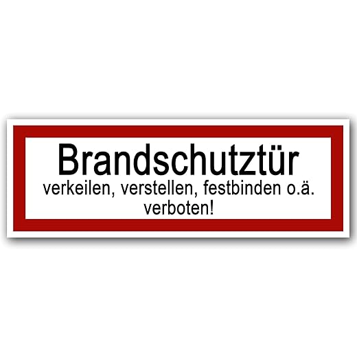 10 Stück Brandschutztür Aufkleber mit UV-Schutz