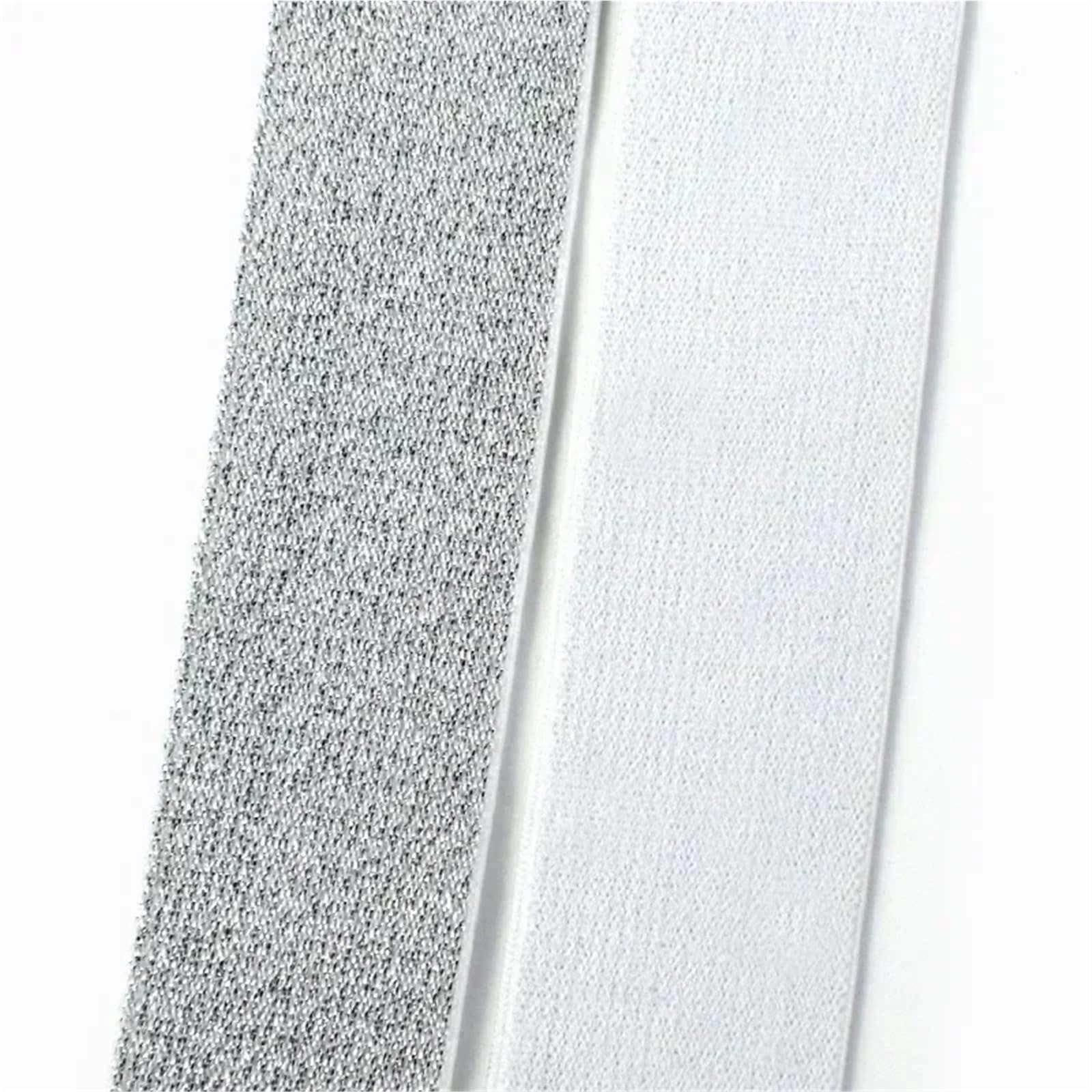 Bandas elásticas de nailon de 2/5/10M, bandas de goma for cinturón de costura, eslinga, ropa, pantalones, decoración de cintura, cinta elástica, accesorios DIY(WhiteSilver,10Meters,40mm)
