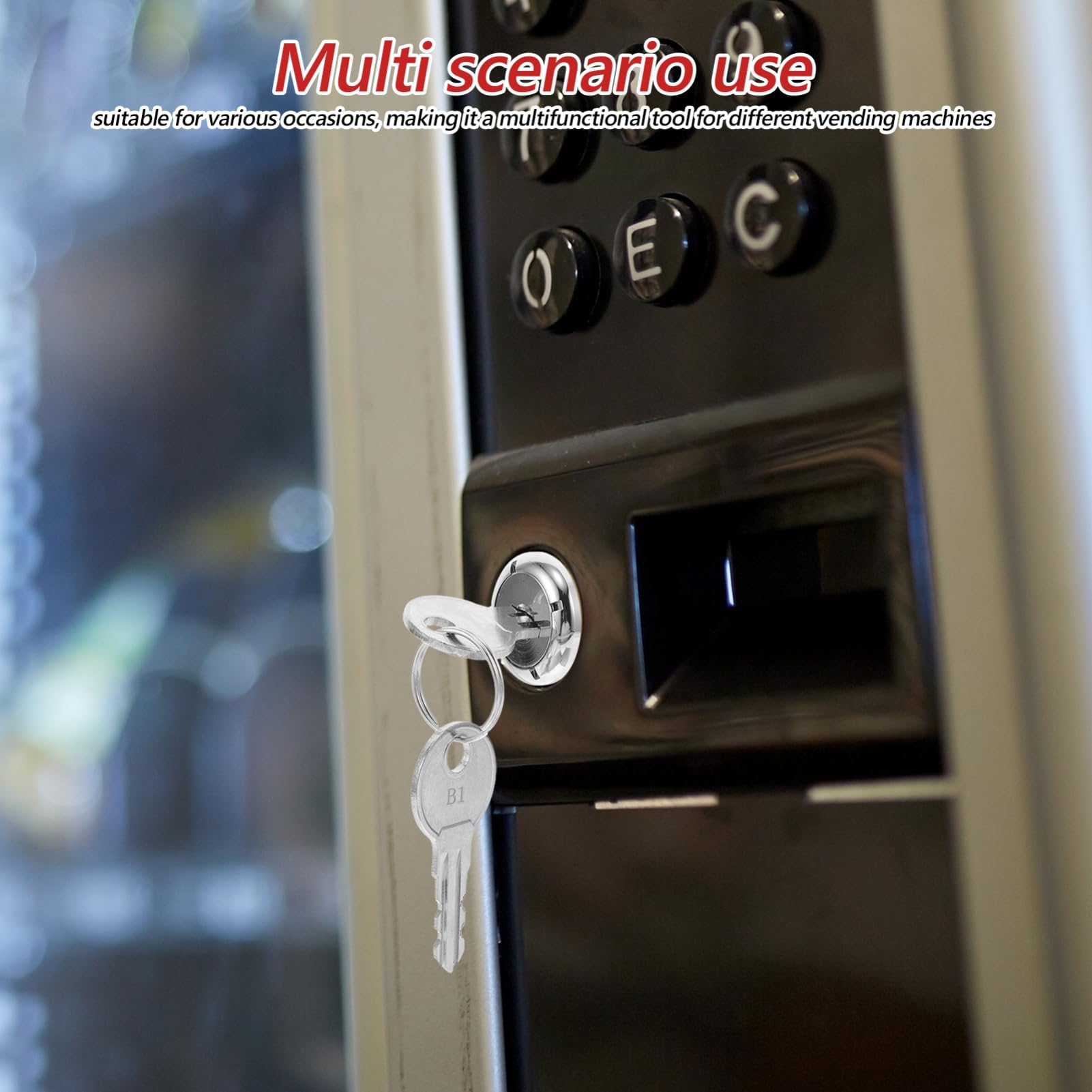 DOITOOL Gumball Machine Lock : 1 Set of Vending Machine Lock and Key Replacement, Secure Metal Assembly, Candy Dispenser, Silver, 2.63 X 0.86 Inch
