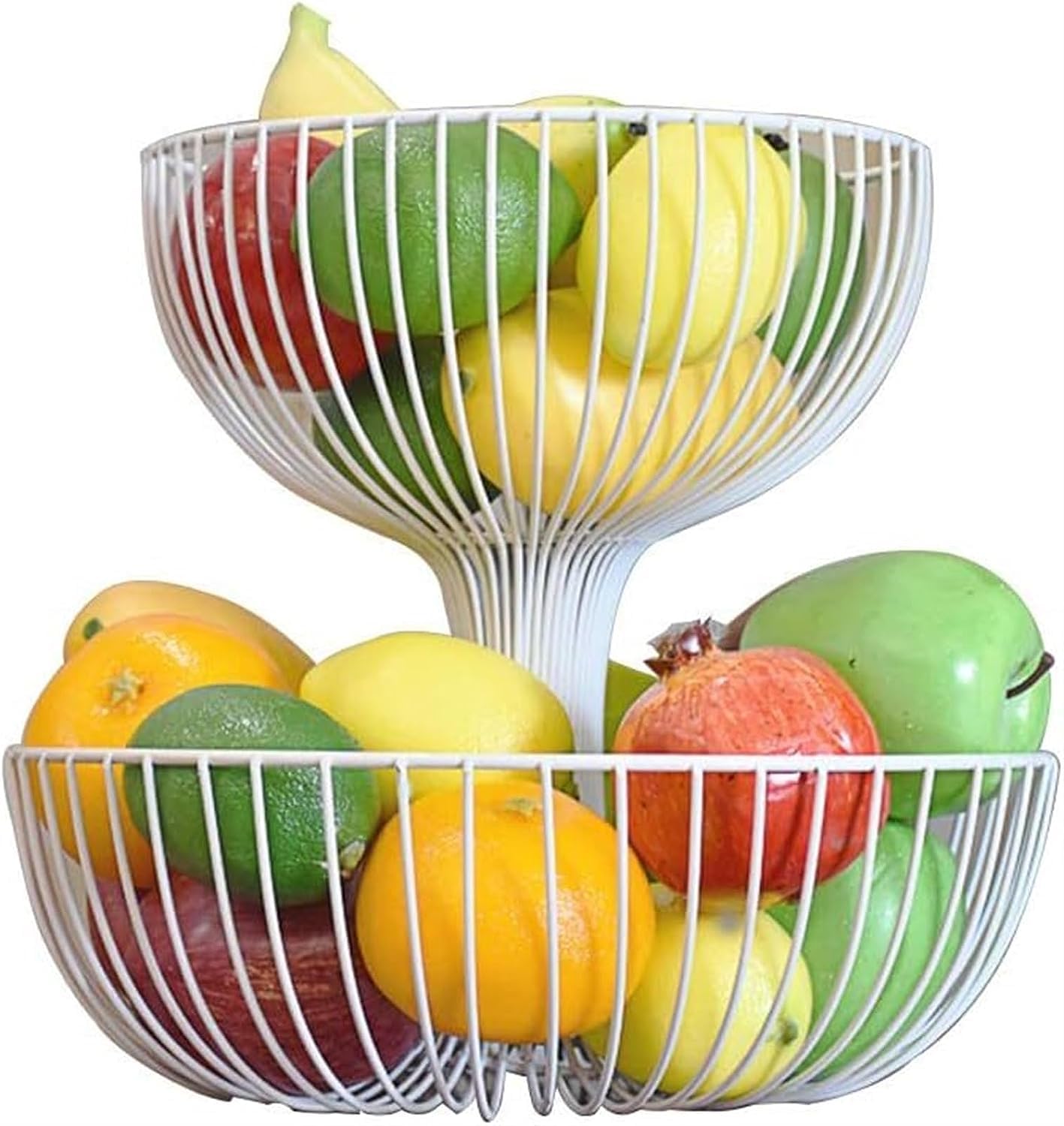 Mnuvxzaewf Bianco Kitchen Countertop Fruit Rack-Fruit Basket Stand 2-Tier Floor(,M)