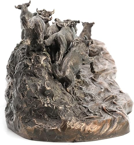 Miniatura 8 de Veronese Design Estatua de resina de gran migración de 17 pulgadas con acabado de bronce