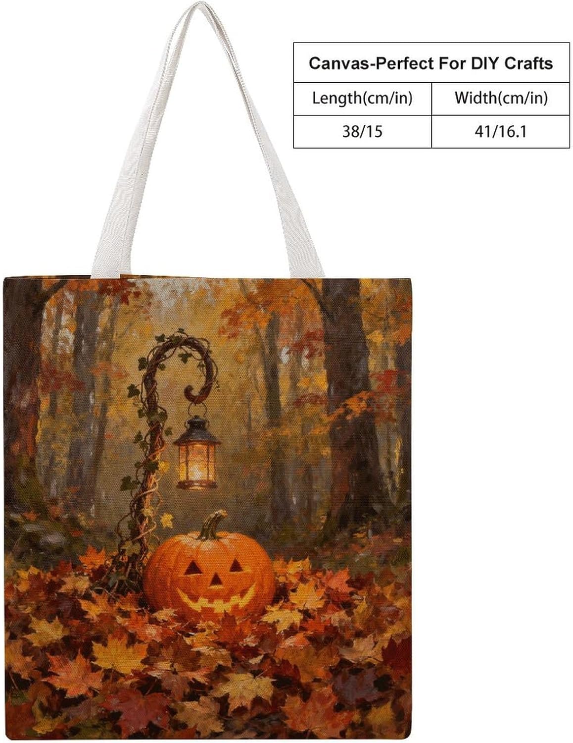 Oil Autumn Pumpkin Canvas Tote Bag Reusable Grocery Bags Foldable Soft Cotton Shoulder Carry Bag