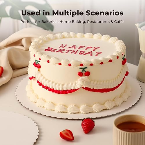 Miniatura 47 de Fit Meal Prep Paquete de 20 tablas para tartas, círculos redondos dorados de 6 pulgadas, círculos de pizza desechables, soporte de base para postres