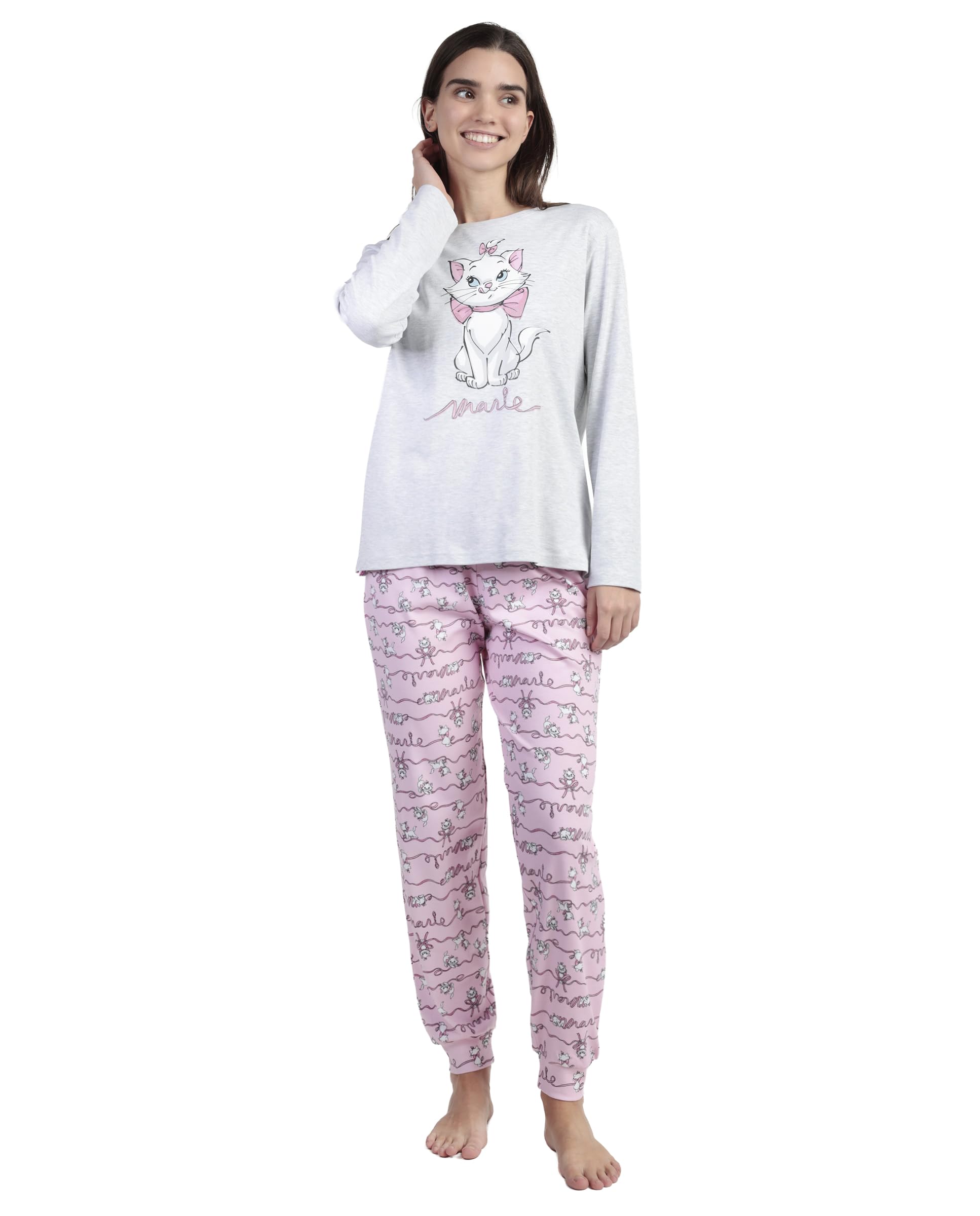 Disney Pijama Manga Larga Marie para Mujer