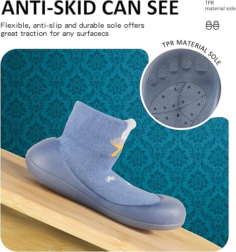 Miniatura 3 de Zapatos de calcetín para bebé, suela de goma de animales, antideslizantes, para interiores, para niños y niñas, primer piso, zapatilla