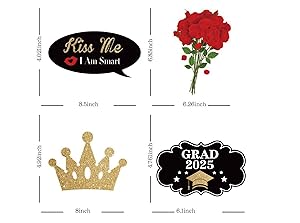Happy Graduation 2025 Photo Booth Props 35pcs Funny Large Graduation Photo Props Class of 2025 Grad Decor with Sticks for Kids Boy Girl Women Men Graduation Party Favors Supplies Decorations