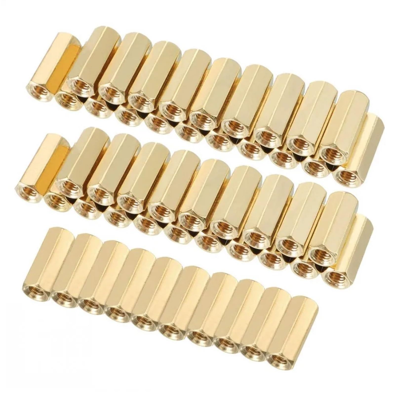 100 sztuk/partia M2/M2.5/M3*L kobieta z łbem sześciokątnym mosiężne śruby dystansowe filar gwintowany PCB komputer płyta główna PC dystans dystansowy (Color : 50mm, Size : M6)