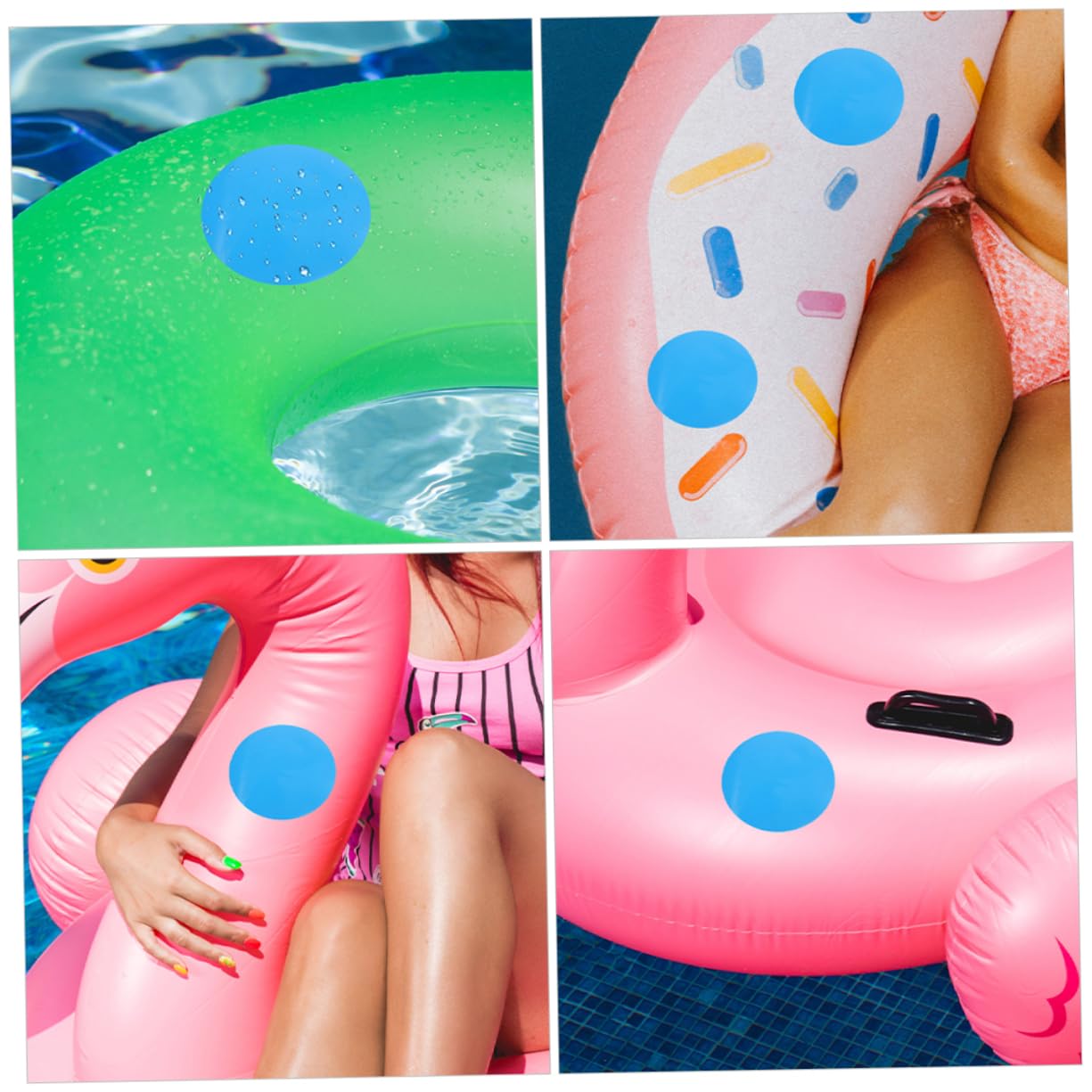 VANZACK Schwimmbad Zuschuss Kajak Aufblasbarer Schwimmring Reing Patches Kanu Re Patch Schwimmring Patches Schwimmring Patches Luftmatratzen Patch Himmelblaues PVC
