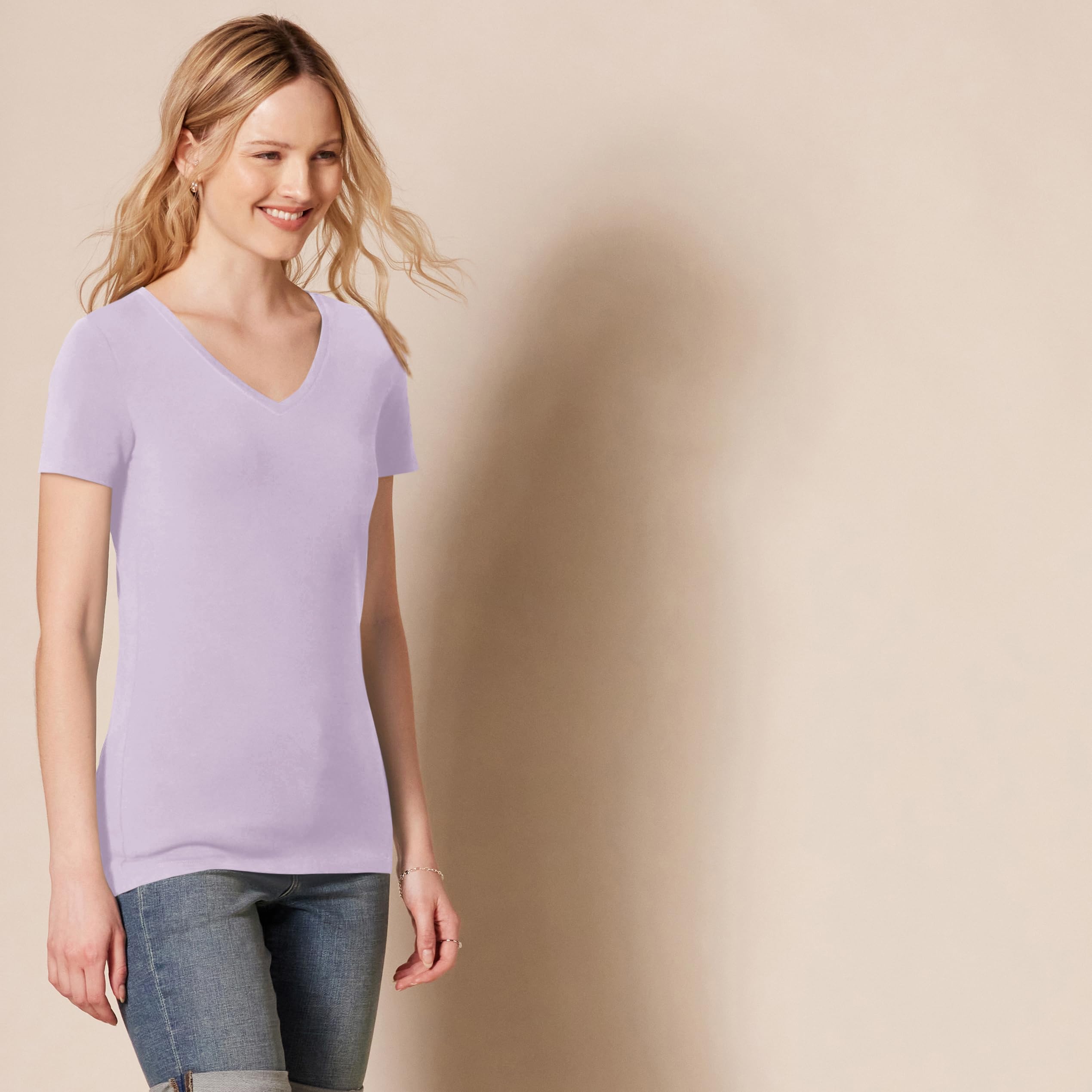 Amazon Essentials Women's Regular-Fit Short-Sleeve T-Shirt (Crewneck and V-Neck Options), Multipacks — view 24