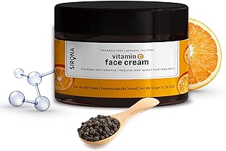 Sirona Vitamin C Face Cream for Hydrates Skin, Provides Skin Radiance & Reduces Dark Spots with Hyaluronic Acid & Tasmanian Pepper Fruit â€“ 1.76 Oz