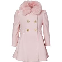 Cremson Girls? Wool Look Princess Winter Dress Pea Coat Jacket Faux Fur Collar