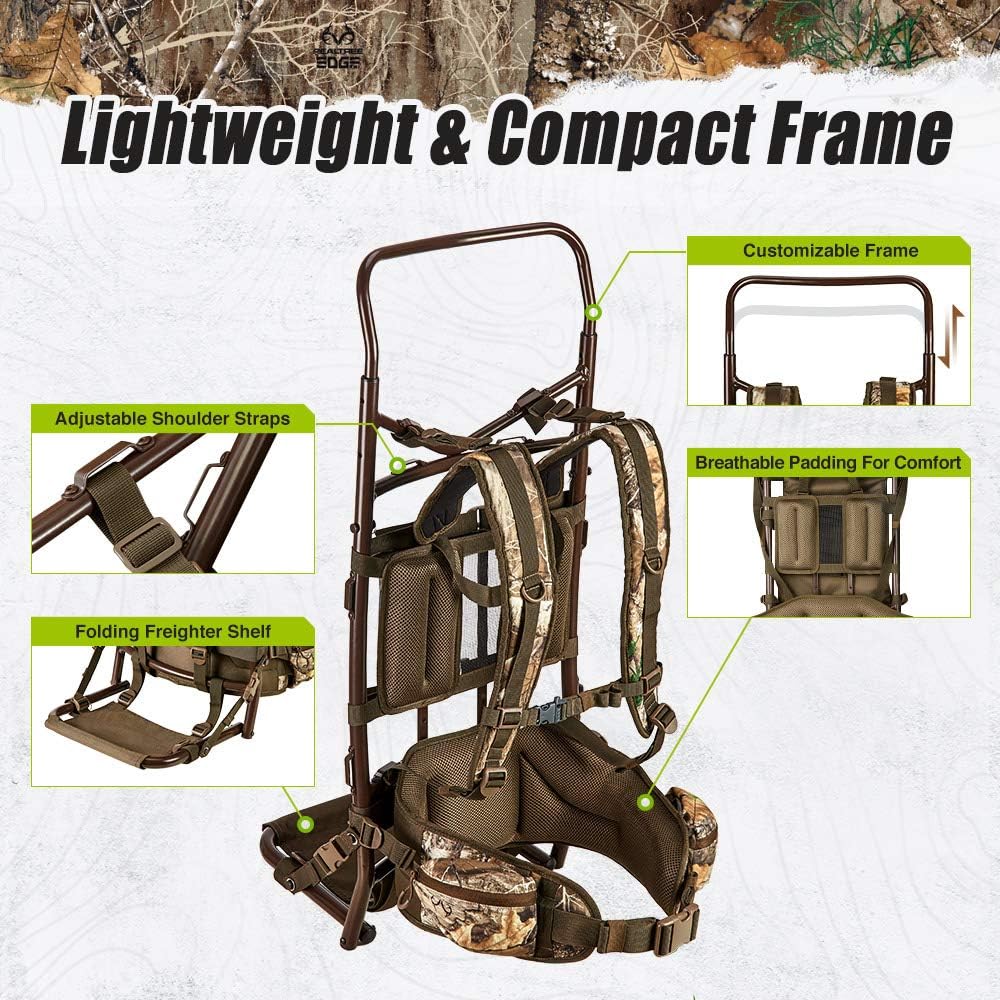 TIDEWE Hunting Backpack 5500cu with Frame and Rain Cover for Bow/Rifle/Pistol : Sports & Outdoors