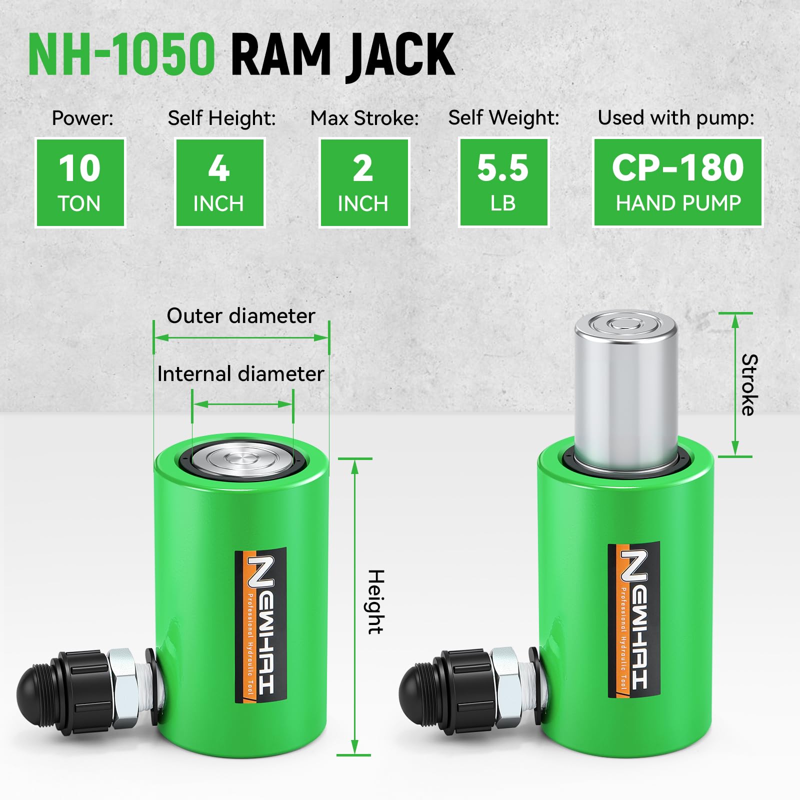 Snapklik.com : Hydraulic Porta Power Kit 10 Ton Hydraulic Ram Jack + Cp ...