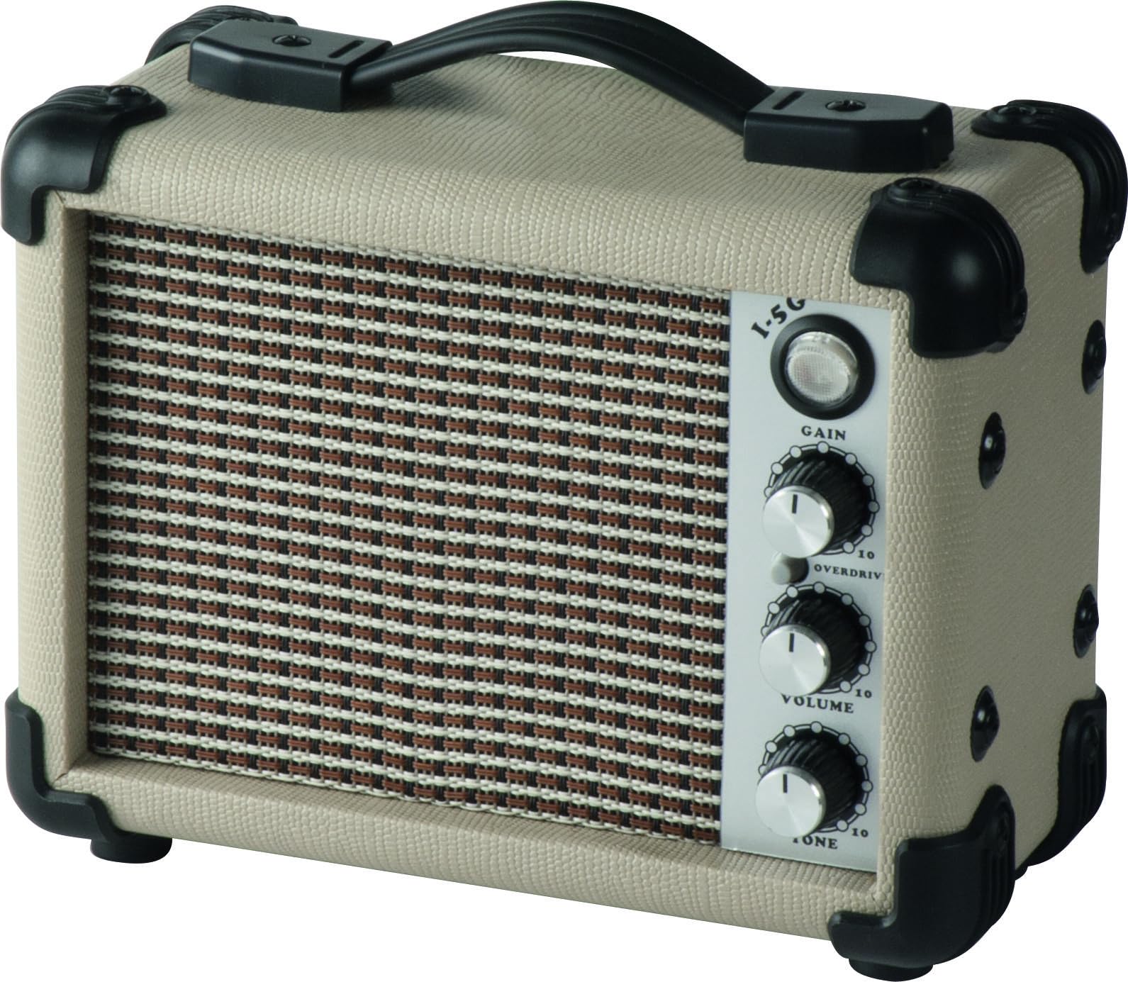 EKO GUITARS - I-5G WHITE, Amplificatore per Chiatarra Elettrica, Alimentato a Batteria, Due Canali, Ingresso MP3 / PC / Altro, Colore Bianco