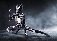 Vista 5 de PUNKSUIT Superhero Costume Kids Spandex Jumpsuit Halloween Cosplay Costumes with LED Mask