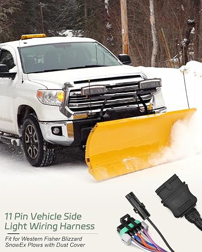 Miniatura 2 de LANDSIN Arnés de cableado de luz para quitanieves de 11 pines, arnés de cableado de luz lateral para vehículo Western SnowEx Plows Fisher Blizzard