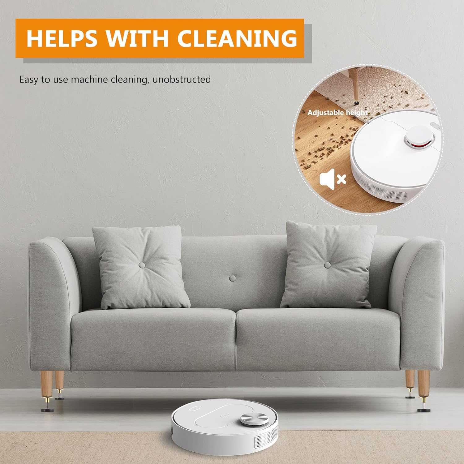 Set of 4 Furniture Feet, Adjustable, 27-40 mm Furniture Feet, Height Adjustable Feet, Sofa Feet for Tables, Cupboard, Feet, Bed Feet, Adjustable Feet, Furniture Feet, with Damping Pads and