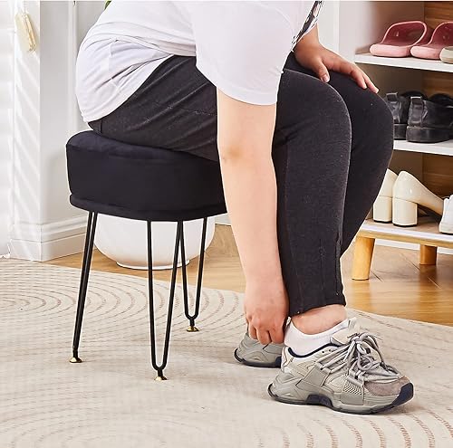 Miniatura 6 de Cpintltr Taburetes de tocador multifuncionales, taburete otomano de terciopelo, taburete otomano para cambiar, taburete de maquillaje, taburete de