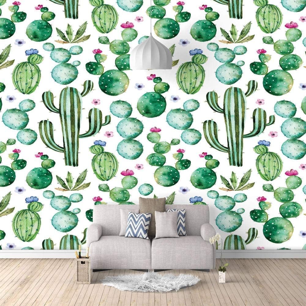 Papier peint 3D salon canapé vert pour cacher mur TV terne