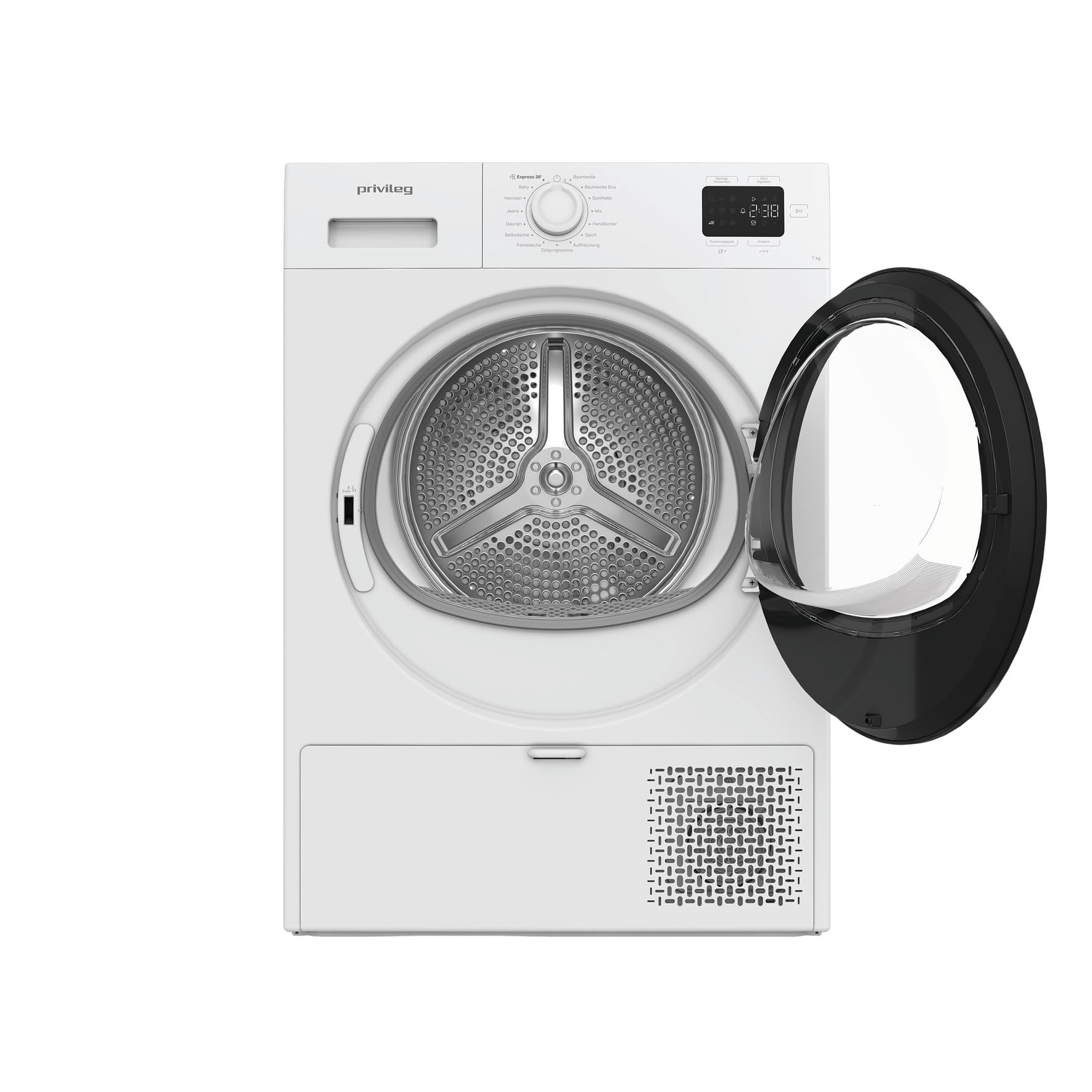 Privileg PD 7D WMB Trockner - Trocknen 7 kg - Knitterschutz - 15 elektronisch gesteuerte Trockenprogramme