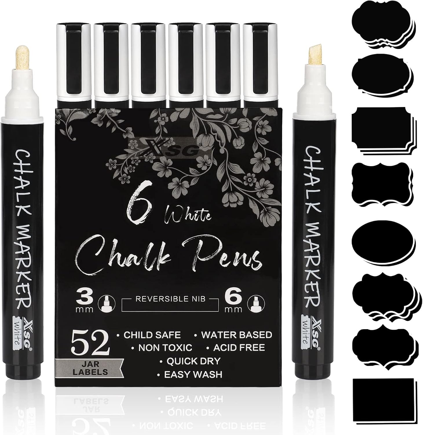 ABEIER Liquid Chalk Pens,White Chalk Markers for Chalkboard Signs