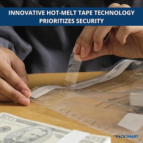 Miniatura 8 de USPACKSMART Bolsas de plástico transparente de 9 x 12 pulgadas  Depósitos bancarios seguros, manejo de efectivo o transporte seguro de divisas