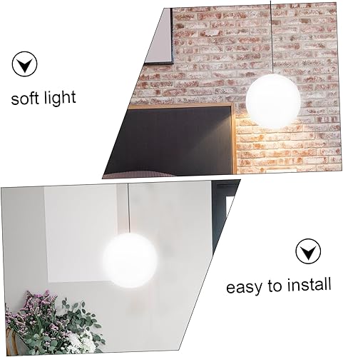 Vista 12 de Vaguelly Sombra de globos de vidrio de 7 pulgadas para accesorios de luz, pantallas de lámpara de globo de vidrio esmerilado blanco, cubierta