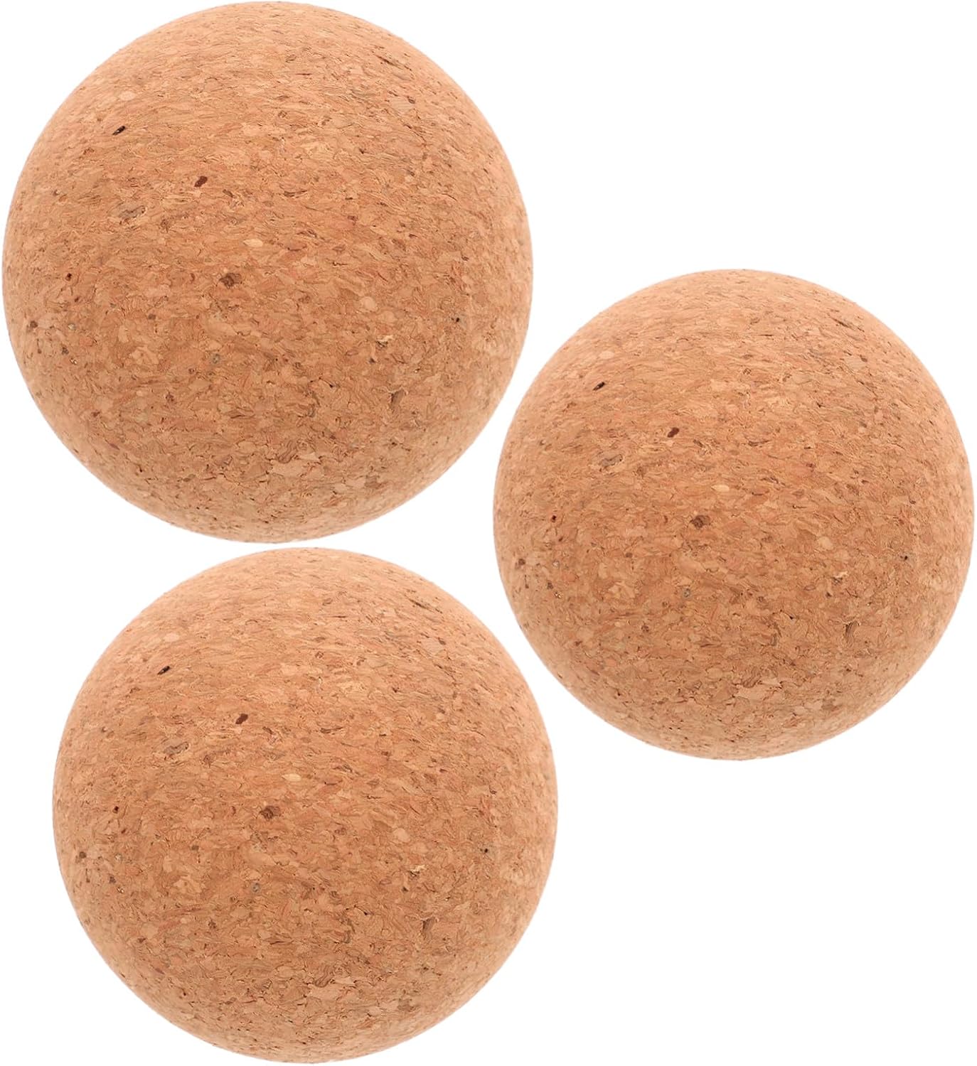 Beavorty 3pcs Portable Cork Massage Balls for Deep Tissue Muscle Relief with Comfortable Grip, Small Size 8/9/10cm, for Office Relaxation and Foot Massage