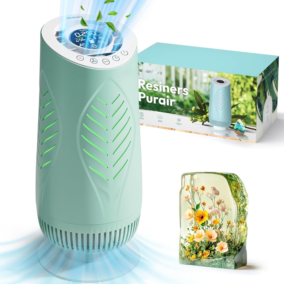 Resiners Purair Air Purifier for Epoxy Resin, Resin Air Purifier with H13 True HEPA Filter, SGS Certified, Air Filtration System for Resin Molding & Casting, Epoxy Resin Tools Accessories Supplies