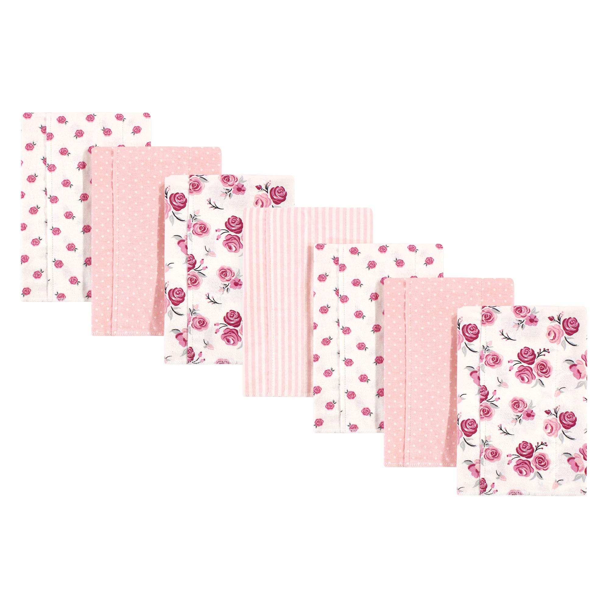 Hudson Baby Unisex Baby Cotton Flannel Burp Cloths, Cream Rose, One Size