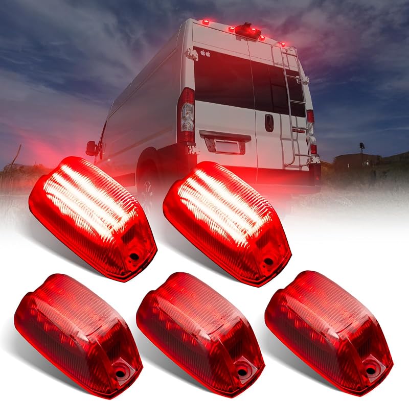 Luzes LED de posição do teto traseiro AUTOONE para Dodge Ram ProMaster 1500, 2500 e 3500 2014–2023 – 5 unidades