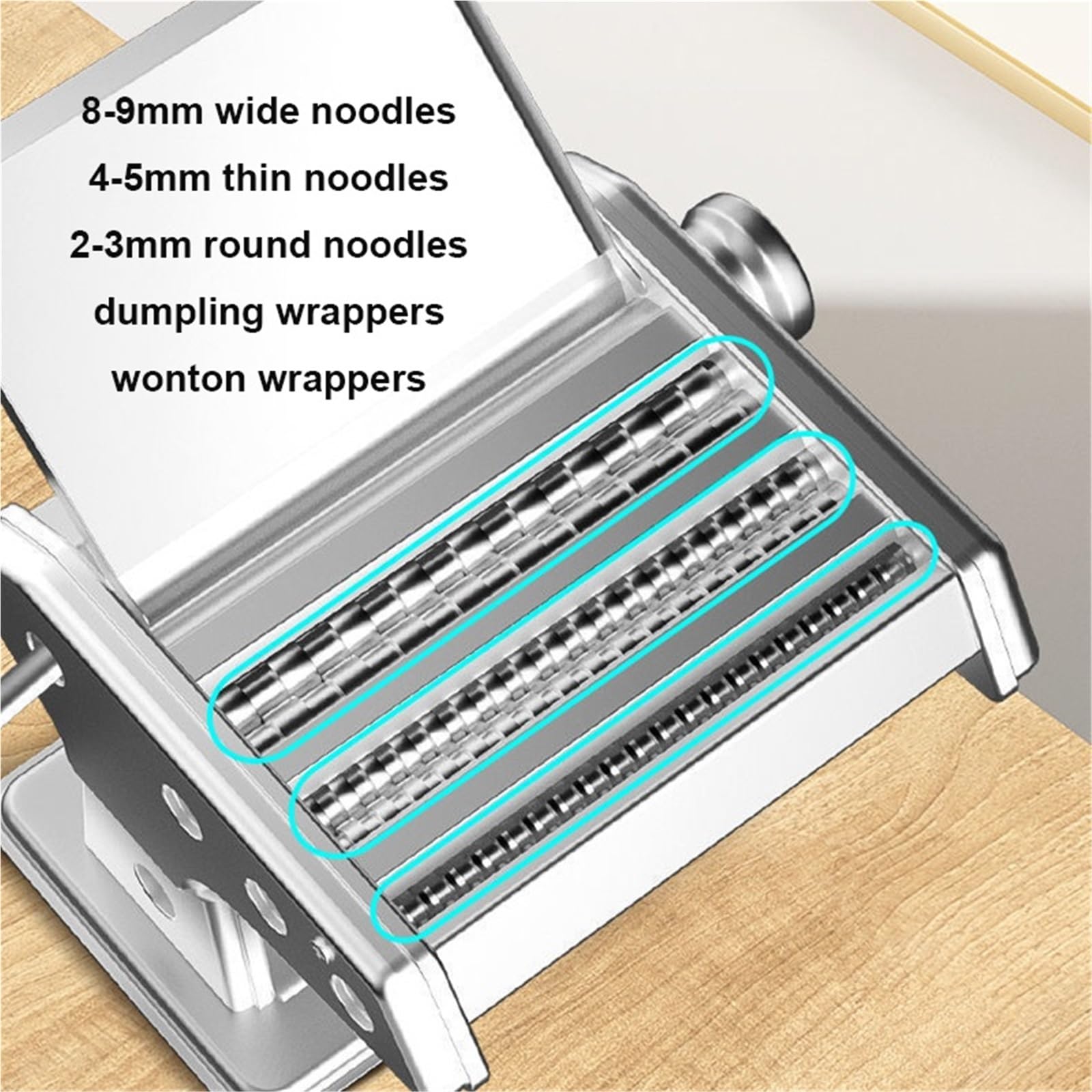 MáQuina De Pasta Manual Máquina manual for hacer pasta de acero inoxidable, prensa for espaguetis, rodillo for colgar fideos, cortador masa con manivela Laminadora De Pasta Manual