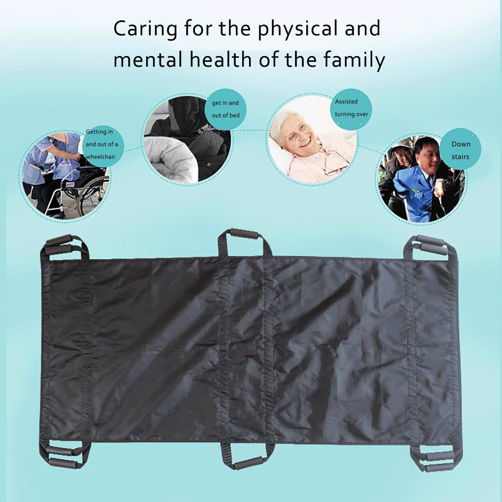 Tablero De Transferencia, Sábana deslizante, sábana de transferencia, almohadilla de posicionamiento de cama con asas, cinturón de transferencia para mover ancianos, impermeable y transpirable