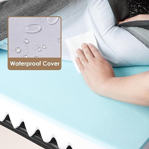 Miniatura 3 de EHEYCIGA Camas ortopédicas para perros grandes, cama grande de espuma viscoelástica impermeable con lados, parte inferior antideslizante y espuma
