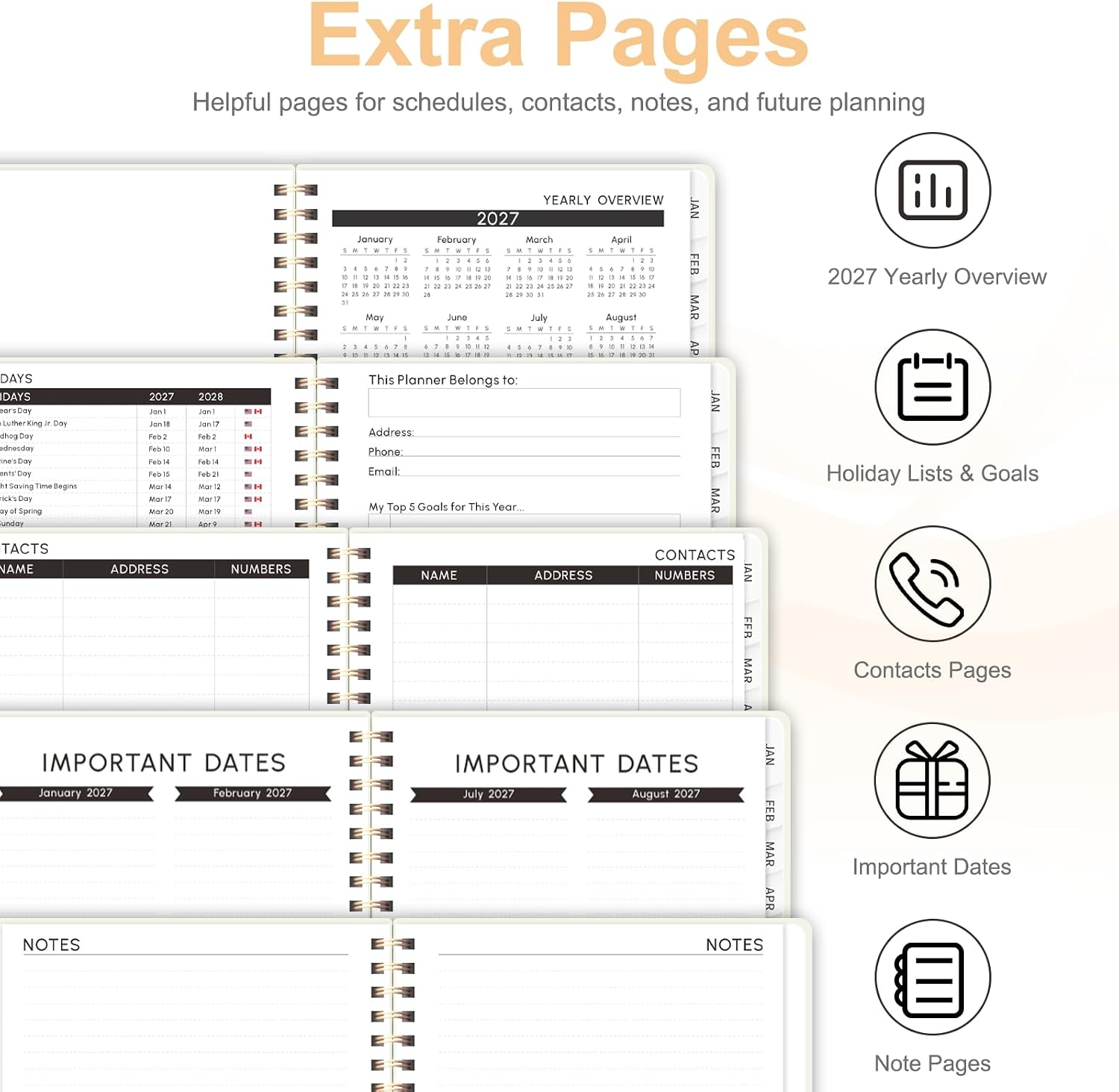 2027 Planner, Weekly and Monthly Calendar Planner Book, A5(6.3'' x 8.5'') image 5