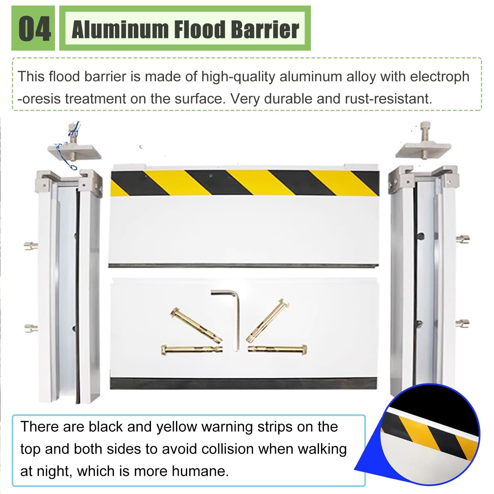 Vorübergehend installierte Hochwasserschutzbarrieren, Rettungs-Wasserbarriere, Hochwasserschutzbarriere, für Garagen, unterirdische P, H80 cm - B135 cm (53,15 Zoll)