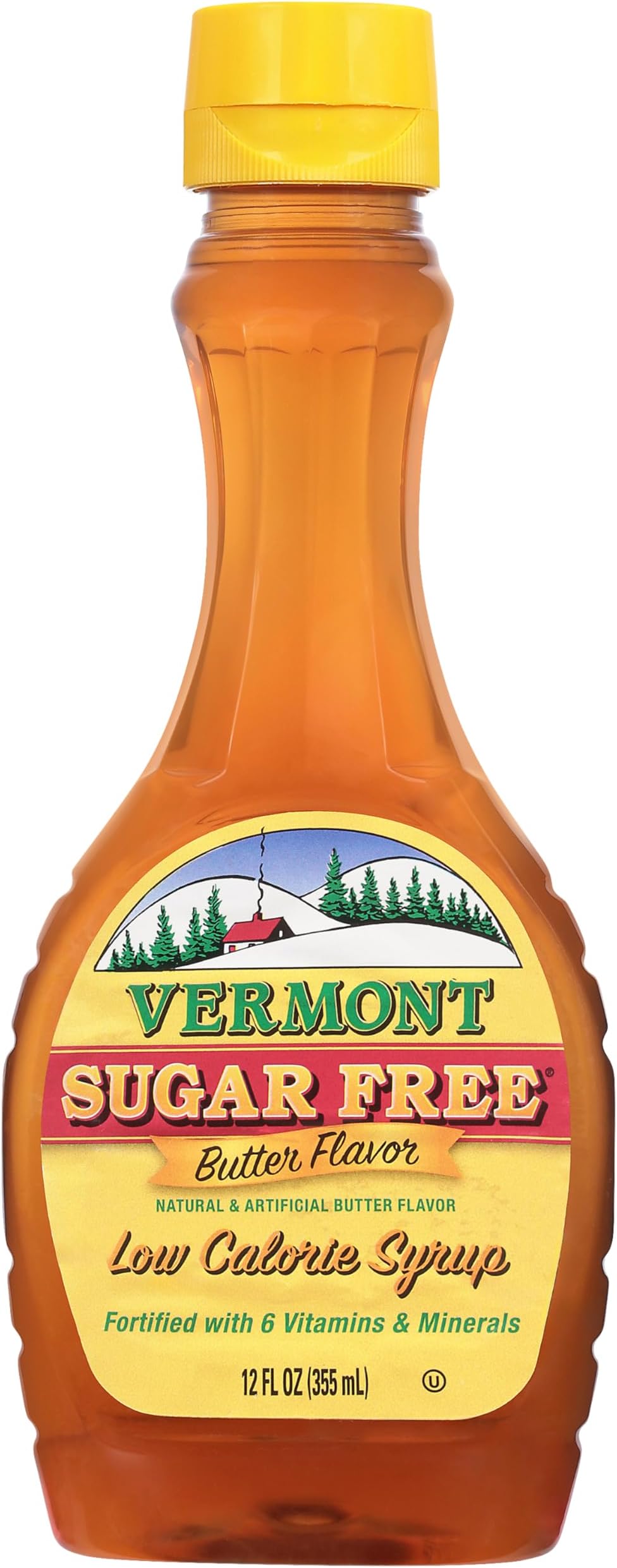 Vermont Butter Pancake Syrup with Vitamins, Sugar Free, 12 Ounce