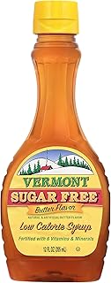 Maple Grove Farms, Vermont Butter Pancake Syrup with Vitamins, Sugar Free, 12 Ounce