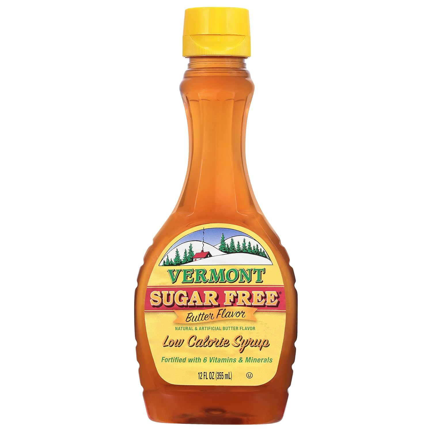 Vermont Sugar Free Low Calorie Butter Flavor Syrup, 12 fl oz (Pack of 12)