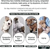 Vista 5 de Adjustable Dog Wheelchair for Back Legs - Lightweight Small Dog Cart, Sturdy Assisted Walker for Injured Pets, Enhance Mobility & Independence