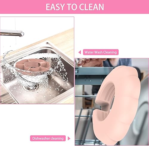 Miniatura 7 de Abulun silicone snack bowl for stanley cup 40 oz tumbler with handle,stanley snack tray compatible with stanley quencher h2.0,pink stanley snack